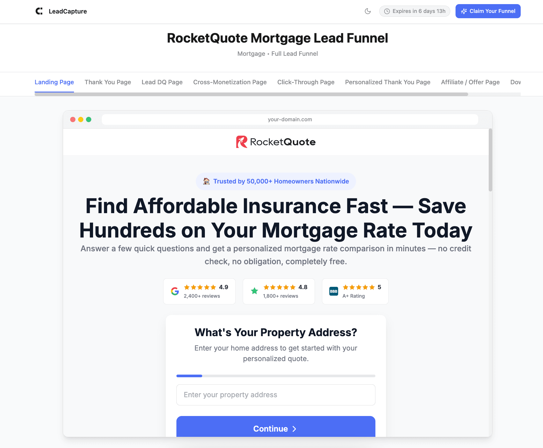 Live preview of your AI-generated lead funnel