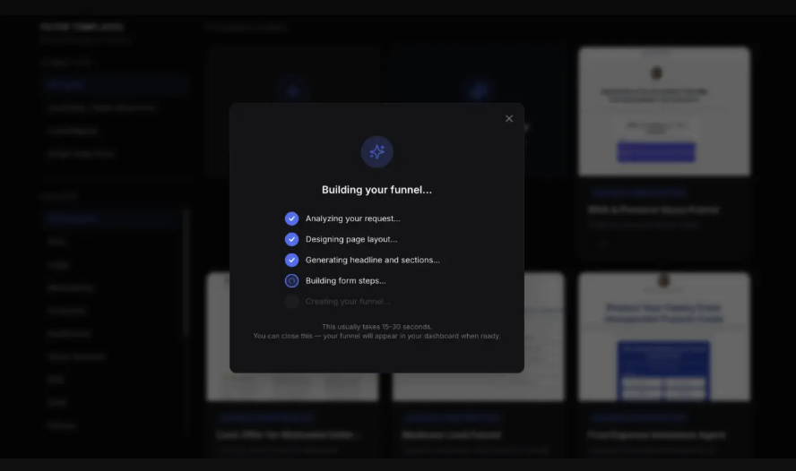 AI Copilot building your funnel