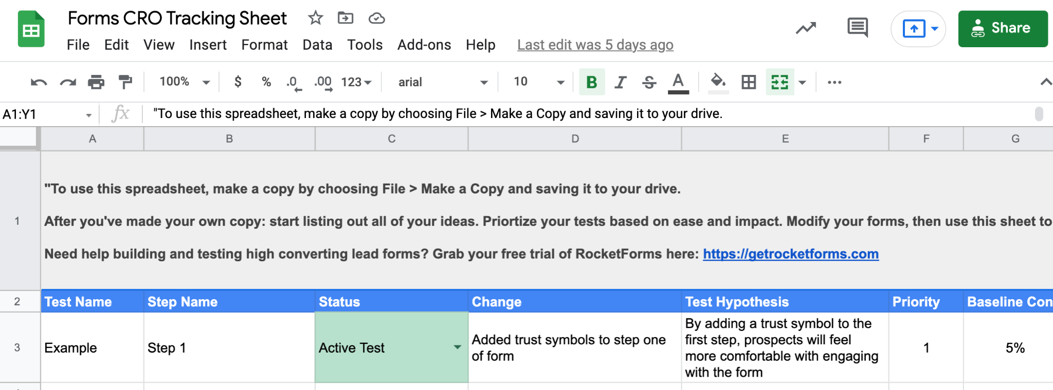 form CRO tracker