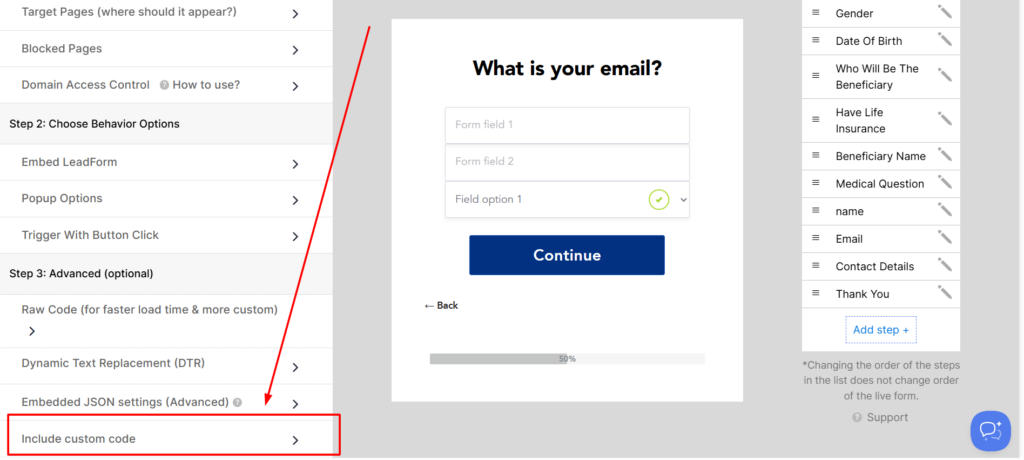 Add trusted form script to lead form