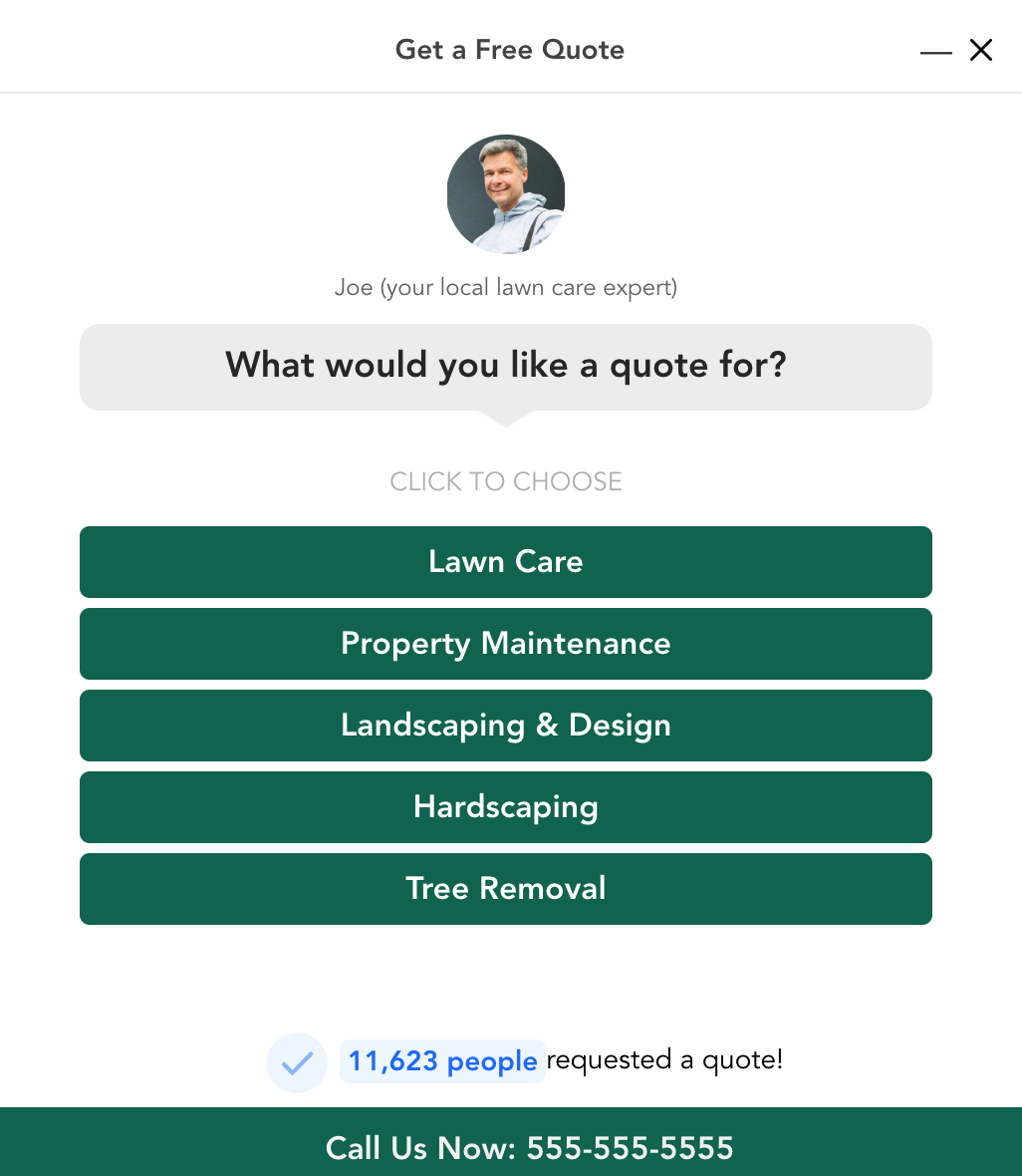 landsacping lead form with cta