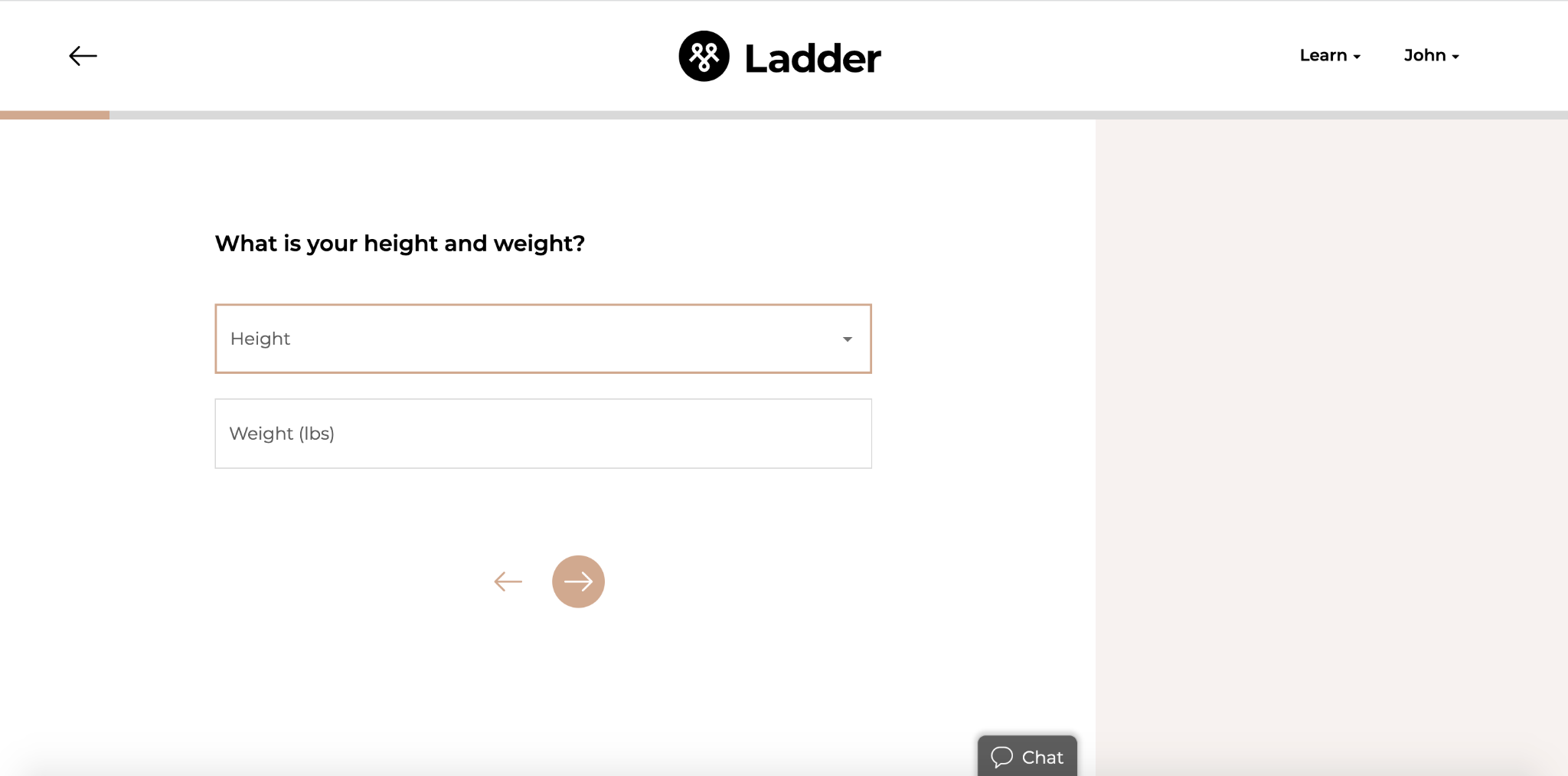 Ladder insurance multi step form height 