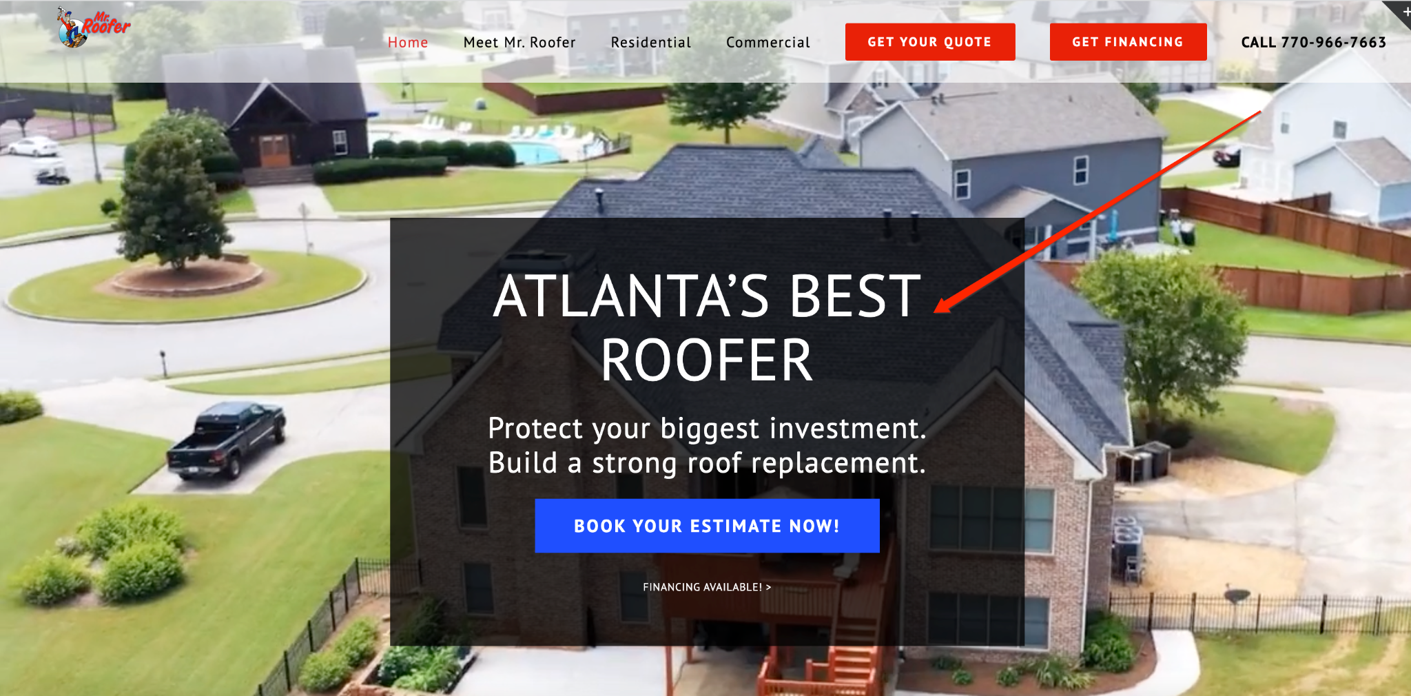 roofing lead gen site CTAs