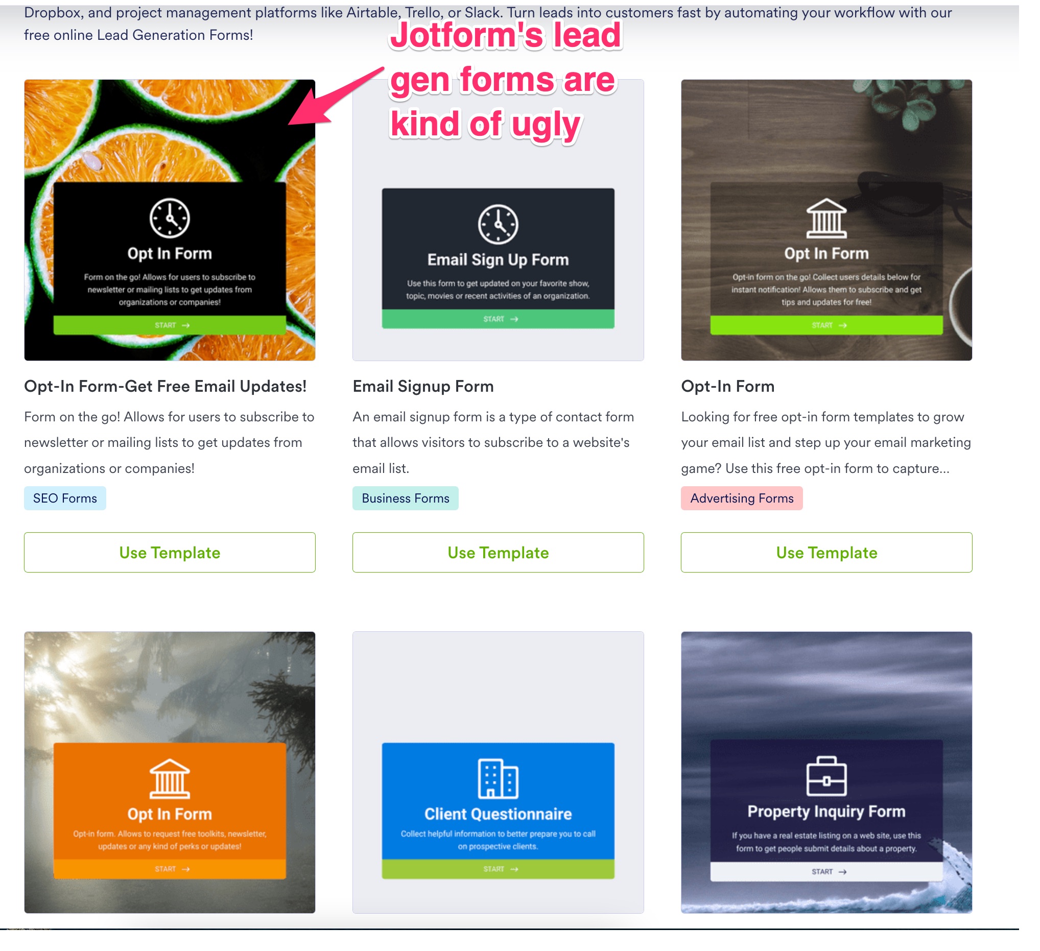 jotform lead gen forms