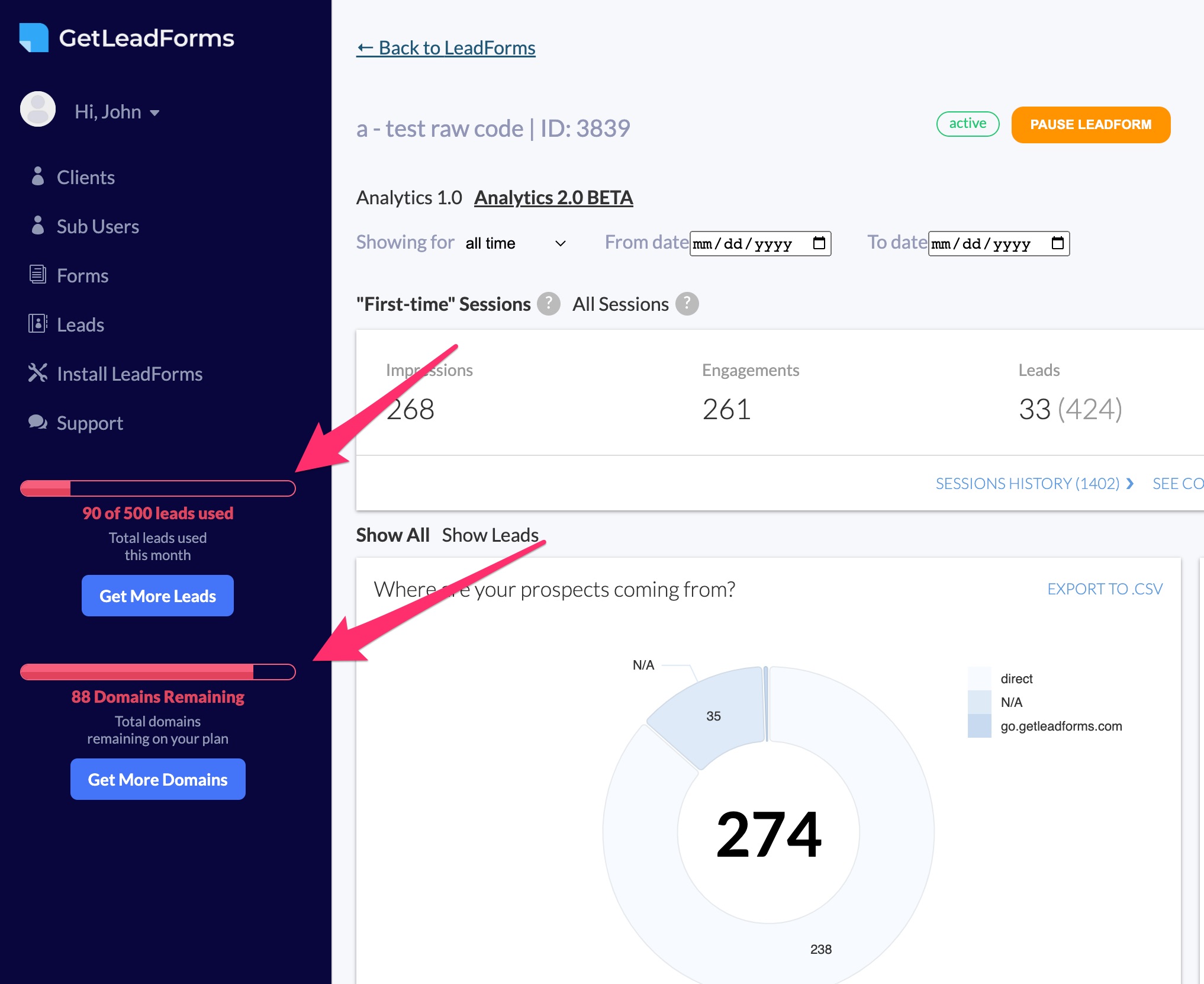 Track leads with getleadforms