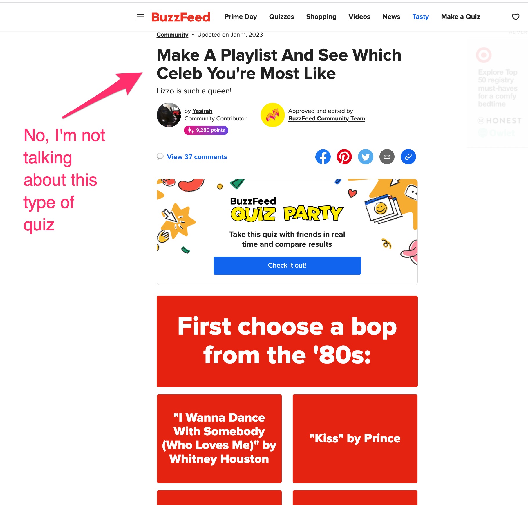 buzzfeed style lead gen quiz