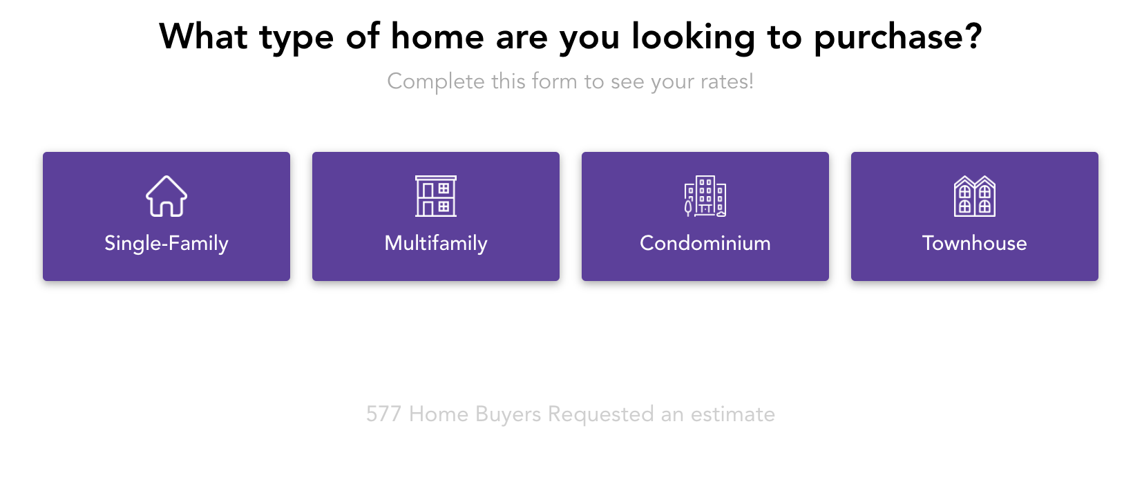 Mortgage lead generation quiz