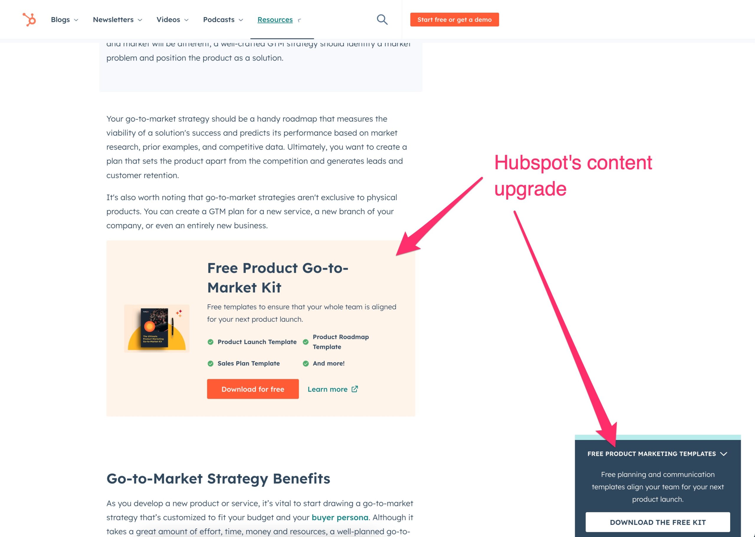 hubspot content upgrade