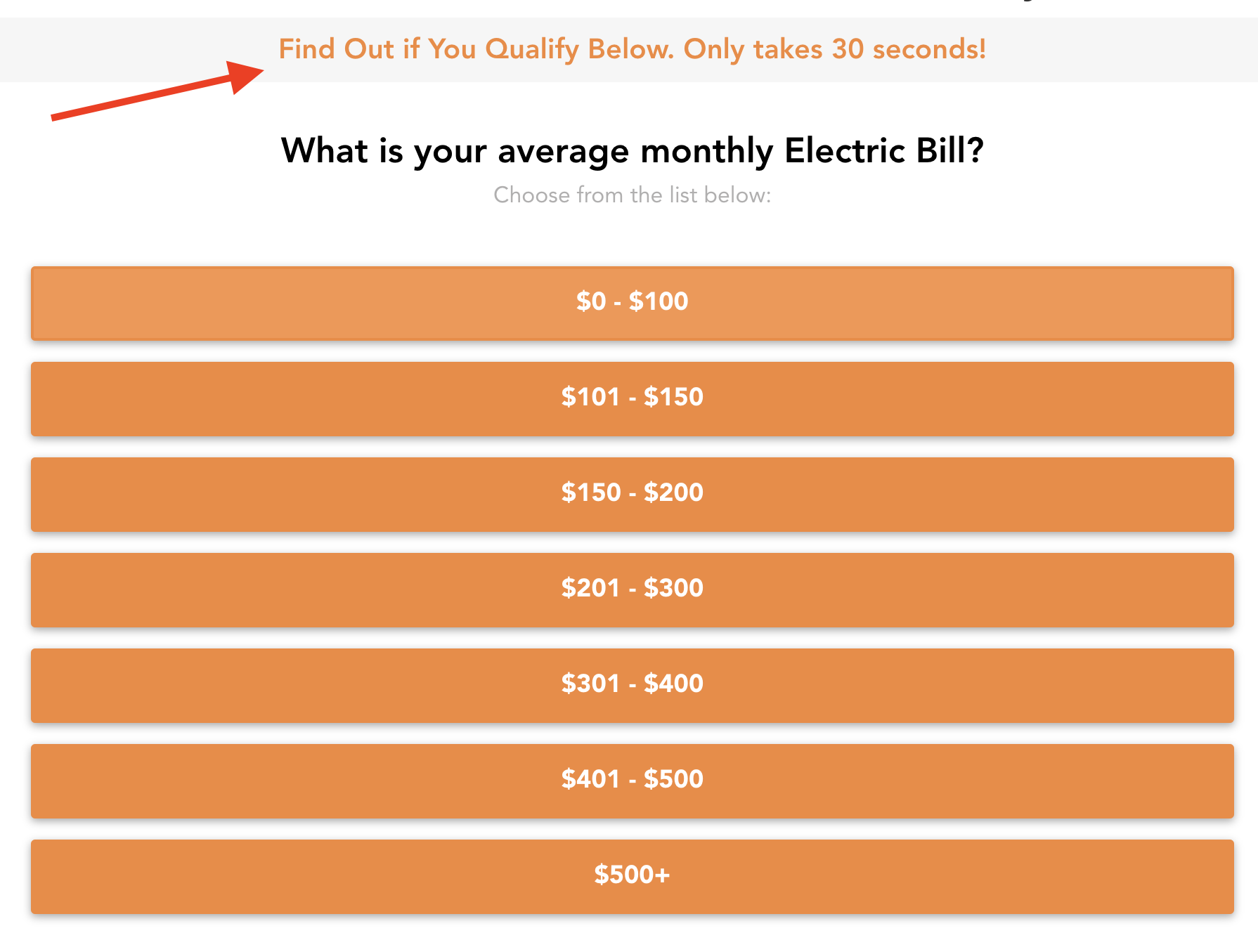 solar lead form with offer