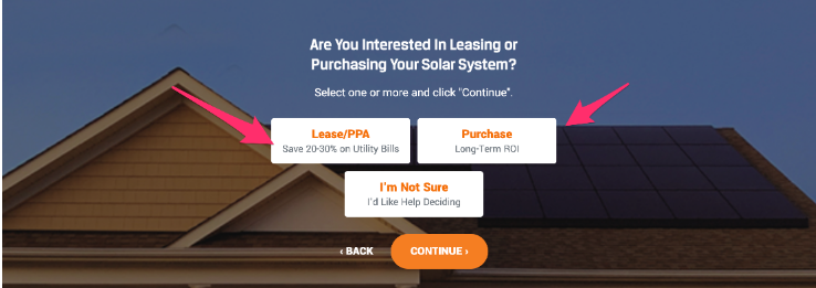 asking qualification questions in solar form