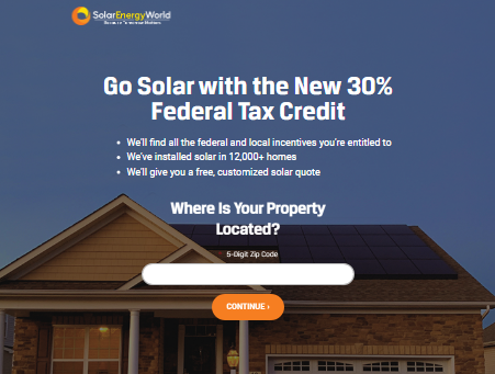 dedicated solar landing page