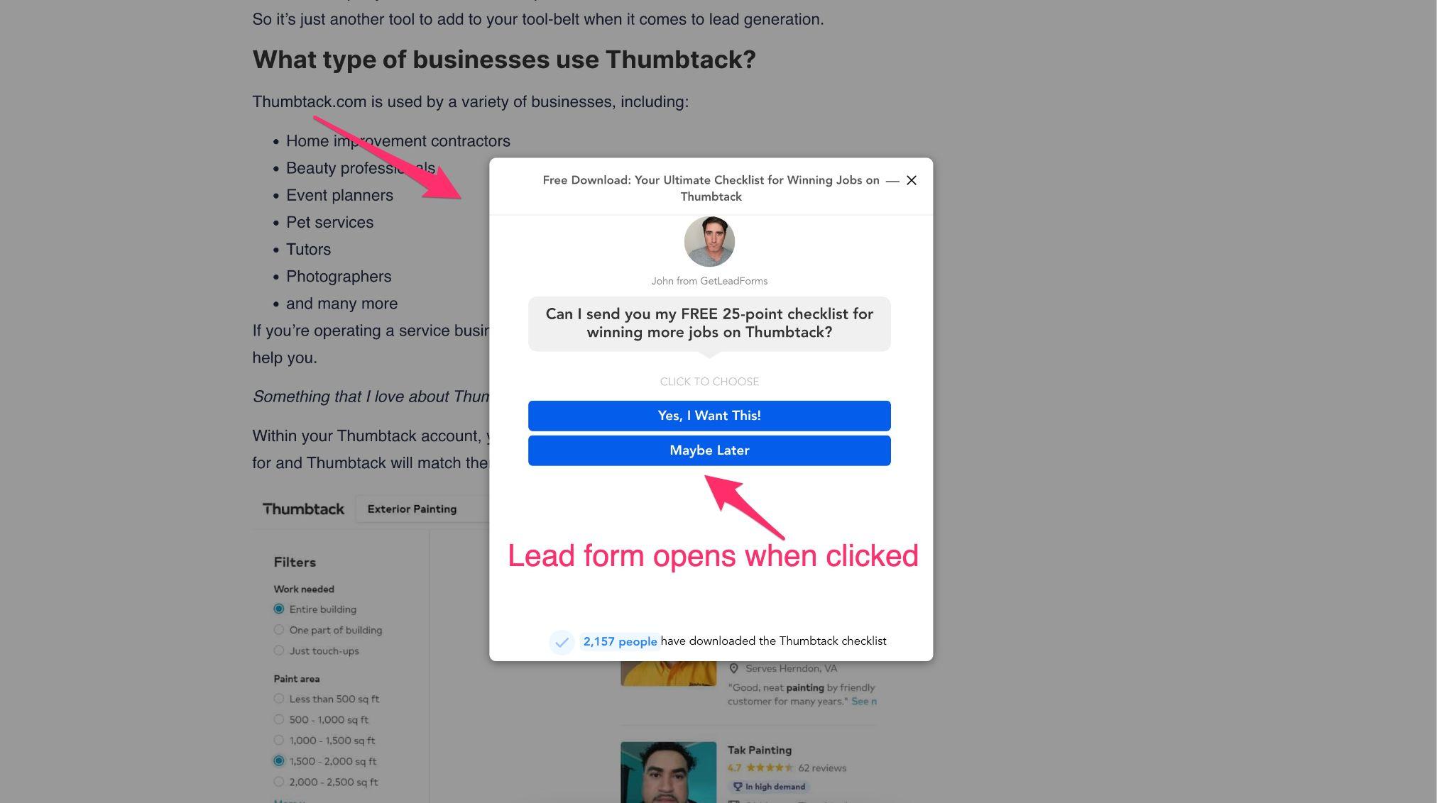 popup solar lead form