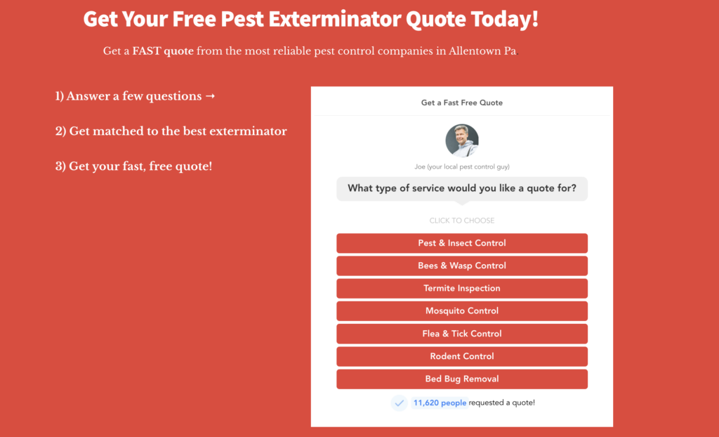 pest control lead form