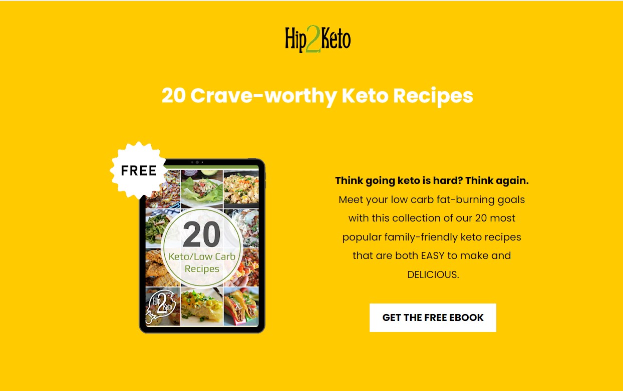 hip2keto lead magnet landing page