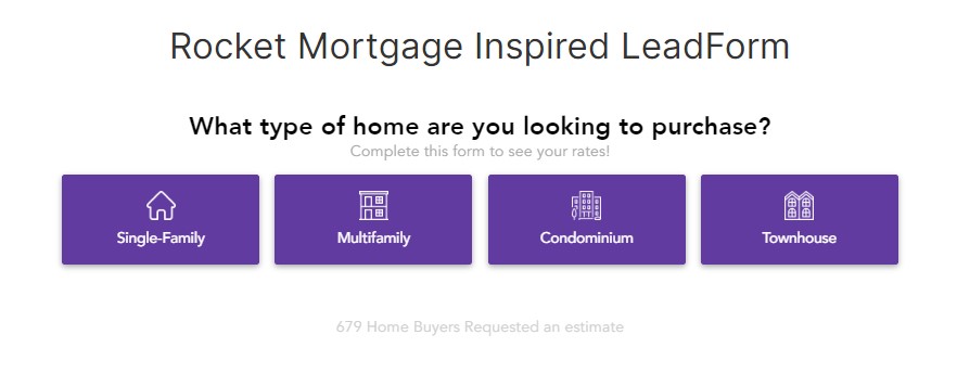 example of a rocket mortgage lead form