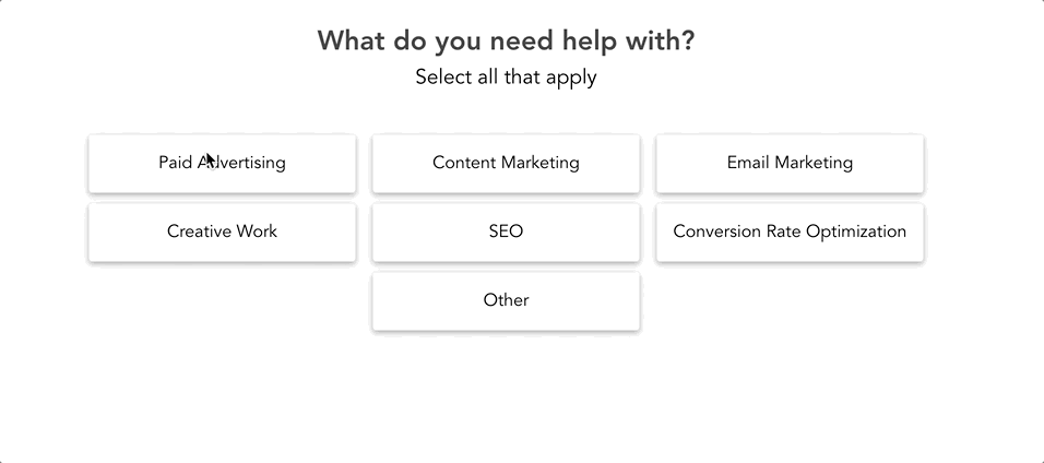 example of multi step form to improve lead quality