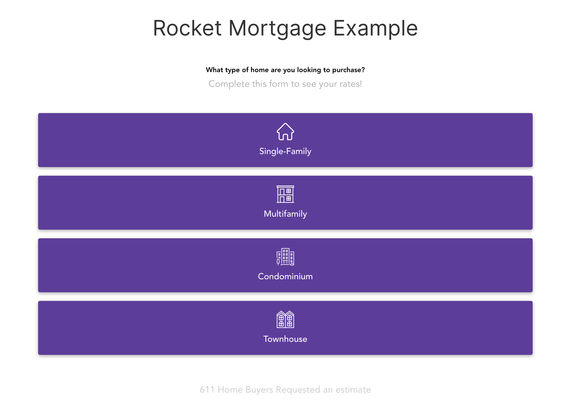 multi step form for a real estate lead magnet