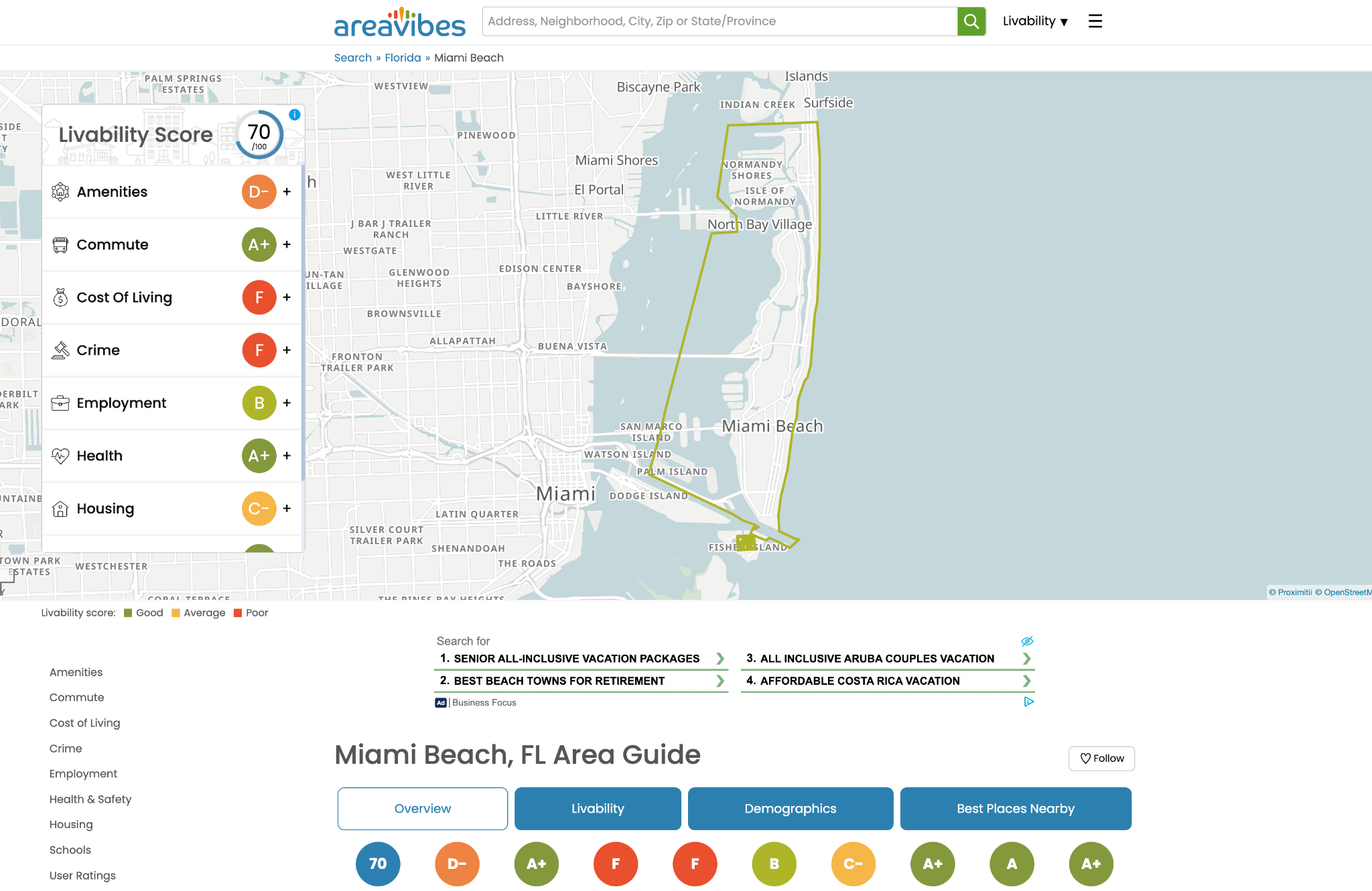 area vibes real estate map