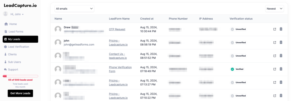 leadcapture.io lead storage