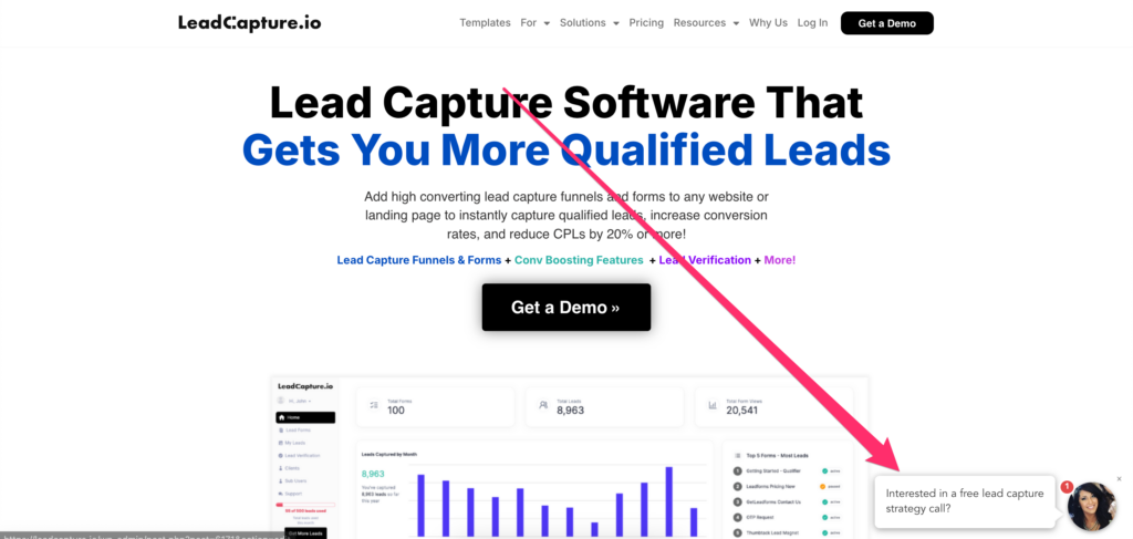 saas funnel on home page