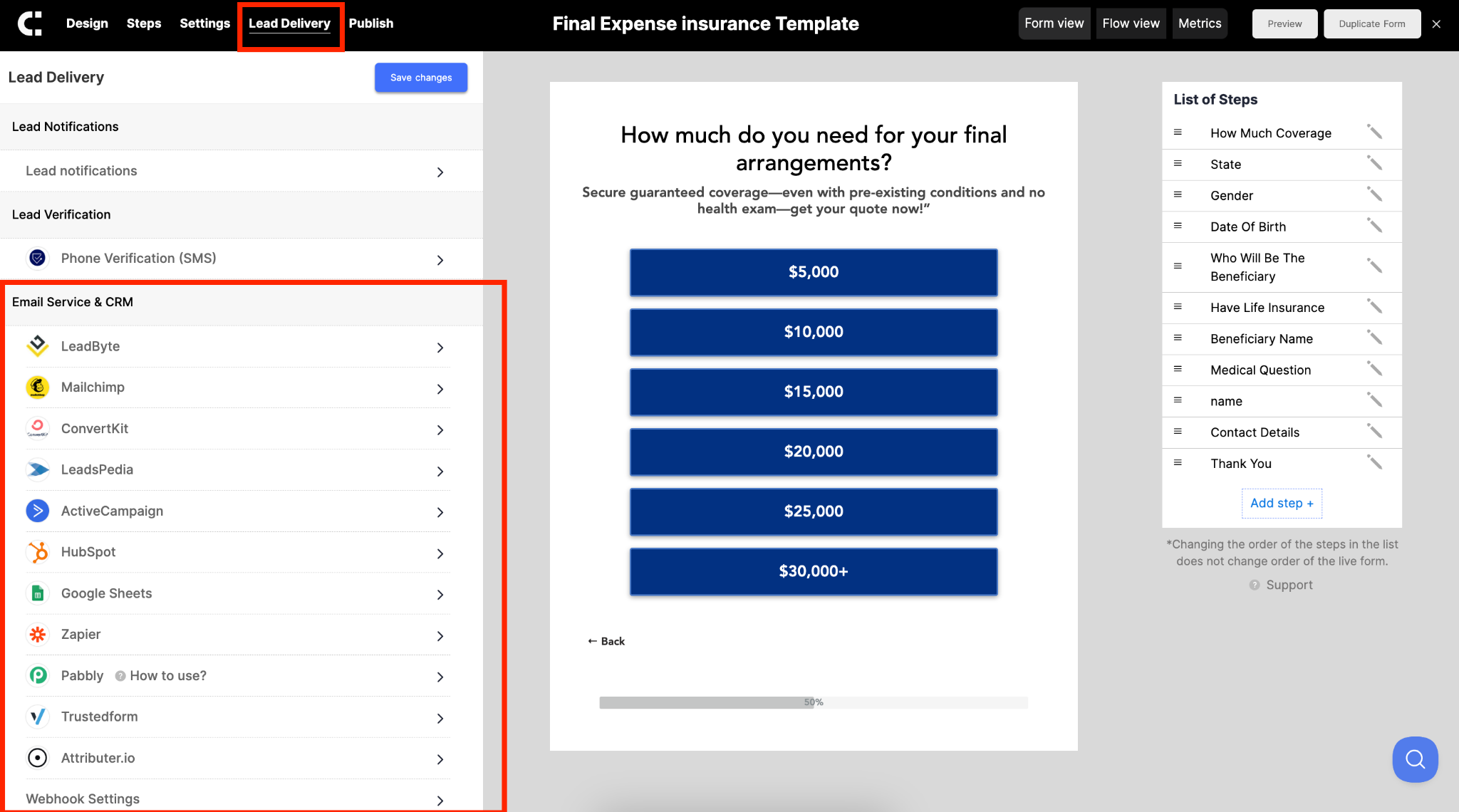 LeadCapture Integrations