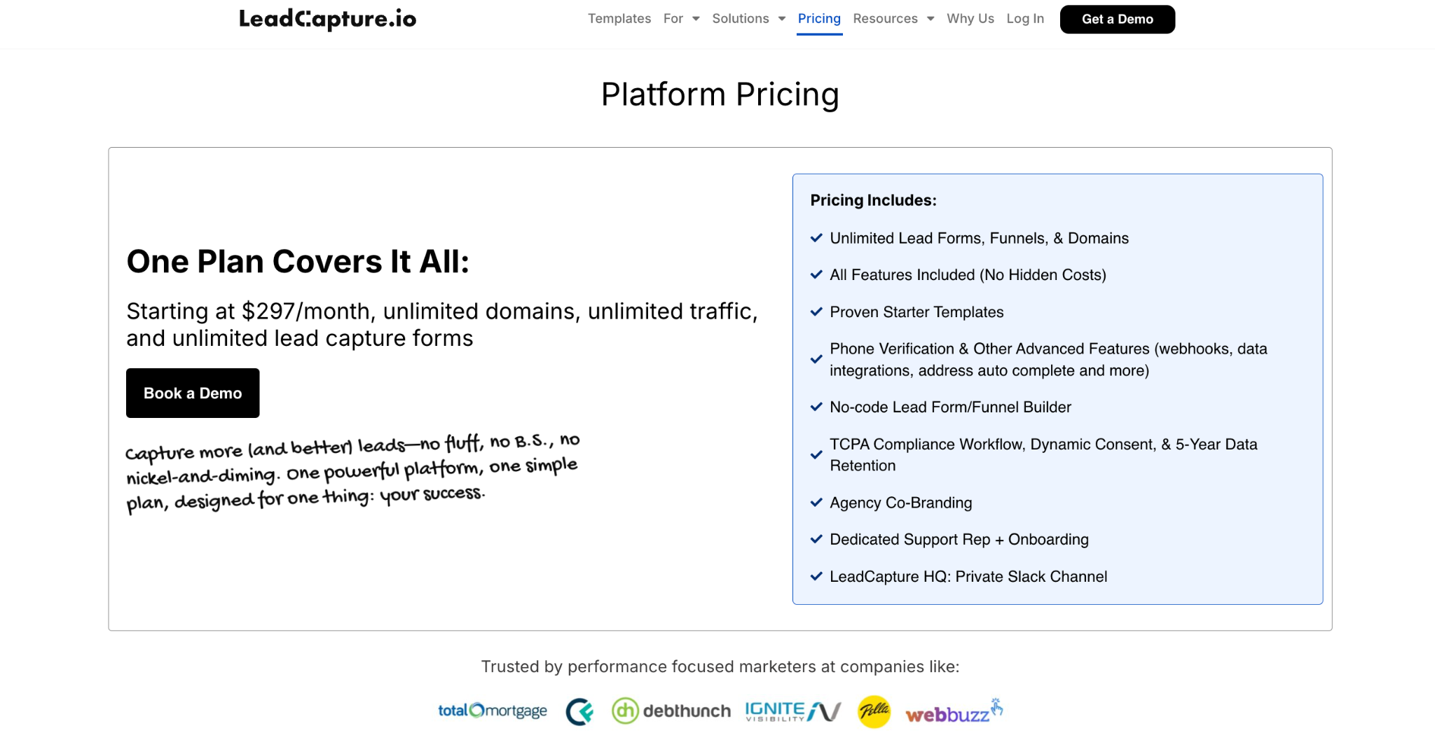 LeadCapture.io Pricing