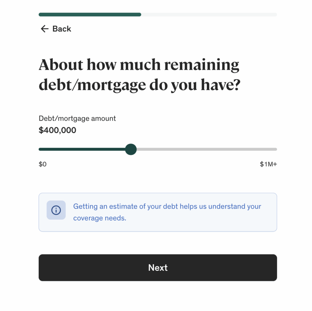 lead form with slider example