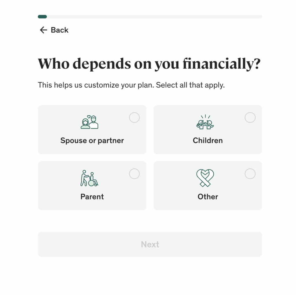insurance lead capture form second step to hook the prospect